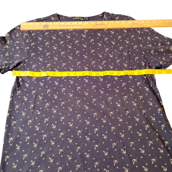 Polo Ralph Lauren Navy Blue and White Anchor T-Shirt, Large - Picture 6 of 7